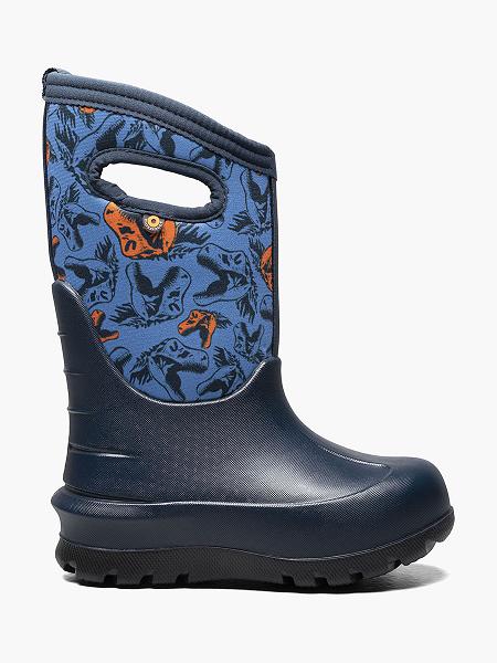 BOGS Boots Deutschland - Neo-Classic Cool Dinos Winterstiefel Kinder Navy Multi DE12356